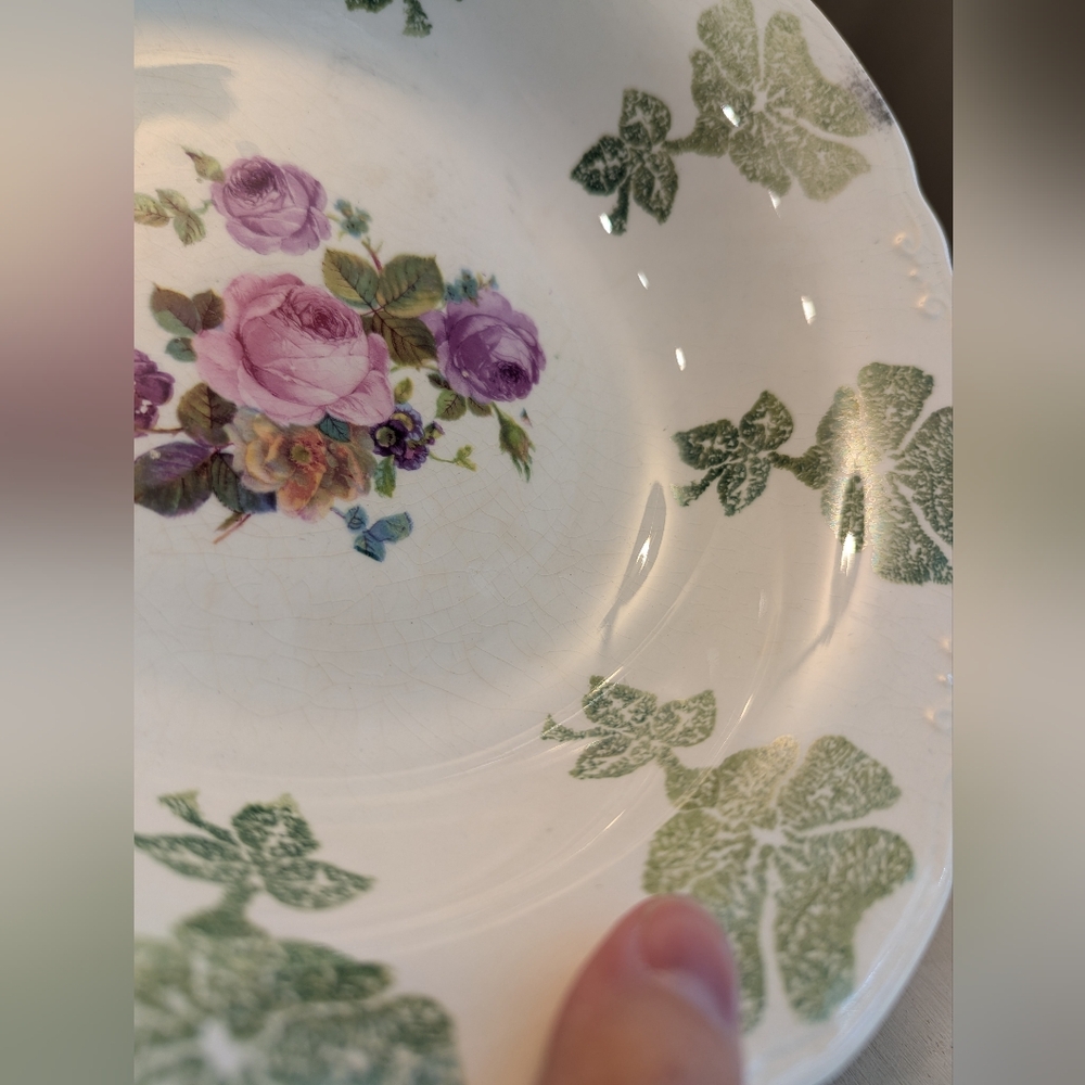 Gorgeous Vintage C.P. Company Rose Painted Bowl 9.25" - Picture 4 of 5